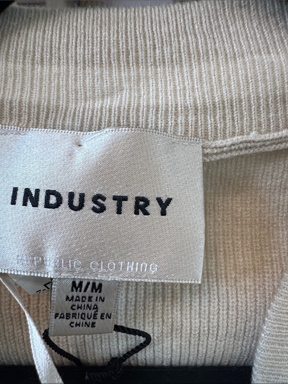 INDUSTRY White/Cream Ribbed Button-Front Cardigan - Picture 3 of 6